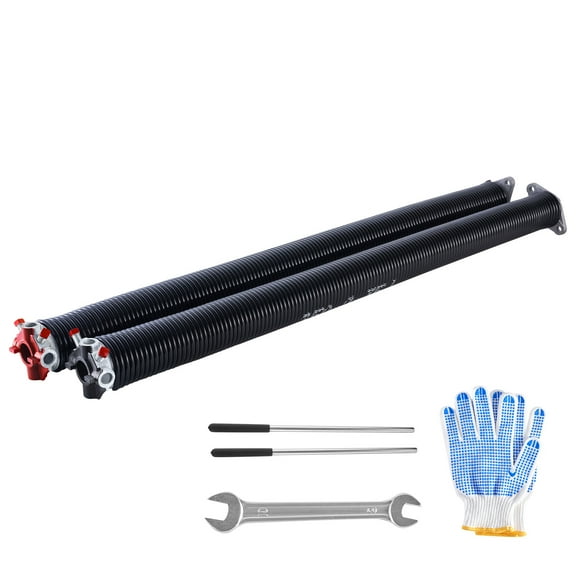KFFKFF Torsion Springs for Garage Doors, Set of Two, Measuring 0.250 x 2 x 35 inches, 16000 Cycle Life, Coated in Electrophoresis Black for Substitution, Garage Door Springs Complete