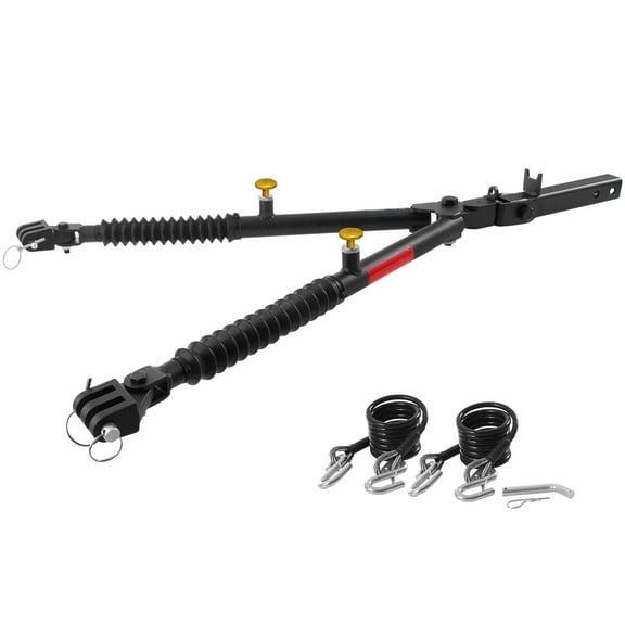 KFFKFF Tow Hitch, 10000 lbs Load Support, Includes Cables, Durable Powder-Coated Steel, Universal Fit Bumper Tow Bar, Extendable up to 52" Rod, Compatible with 2" Receiver, Suitable for RV