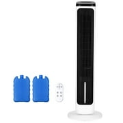 KFFKFF Tower Fan, 23.3ft/s Speed Silent Floor Fan, 70° Swiveling Indoor Fans with 9 Settings, 4 Functions, 24H Cycle, Compact Standalone Bladeless Fan with Remote for Bedroom, Workspace, Residence