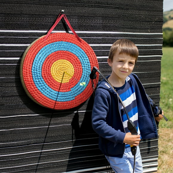 KFFKFF Traditional Hand-Made Archery Target Outdoor Arrow Target Solid Straw Target Shooting Bow for Recurve Bow Longbow or Compound Bow, 20" Arrow Target