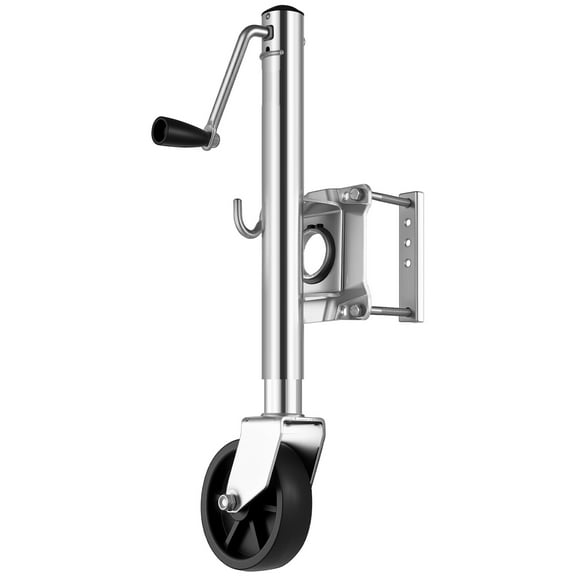 KFFKFF Trailer Jack with Wheel, 1000 lbs Capacity, Durable Swivel Design with PP Single Wheel & Ergonomic Handle, 10-inch Lift, Suitable for RVs, Boats, Horse Trailers, and Utility Trailers