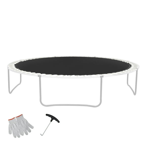 KFFKFF Trampoline Jumping Surface, Compatible with 15ft Trampoline Frame, Versatile Jumping Surface for 15ft Circular Trampoline,Enhanced UV-Resistant Surface with Spring Instrument & Robust V-Rings