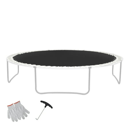 KFFKFF Trampoline Jumping Surface, Suitable for 14ft Frame, Versatile Bounce Mat for 14ft Circular Trampoline, Strengthened Sun-Resistant Material with Spring Device & Robust V-Rings