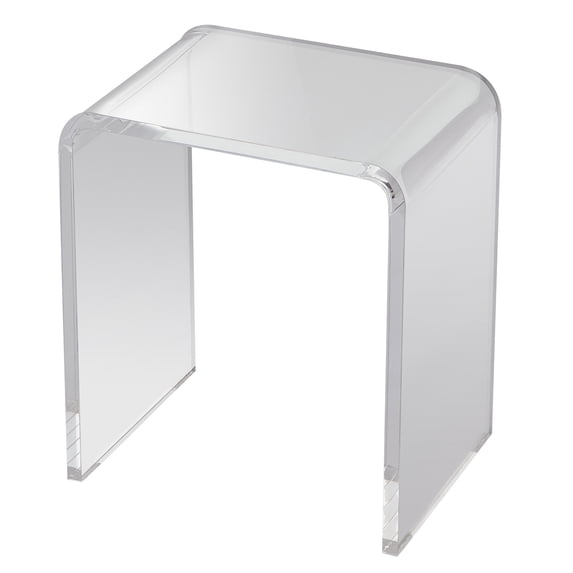 KFFKFF Transparent Acrylic End Table, C-Form Lucite Accent Table, Crystal Clear Acrylic Table for Beverages, Meals, and Snacks, Suitable for Lounge, Bedroom, and Home Office