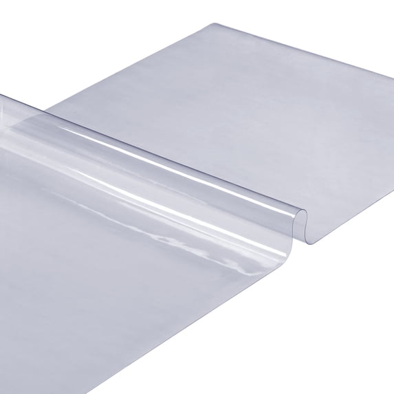 KFFKFF 12" x 24" Transparent Dining Room Table Cover Protector, Thick 1.5 mm PVC Plastic Table Cover, Waterproof Tablecloth for Desk, Coffee Table