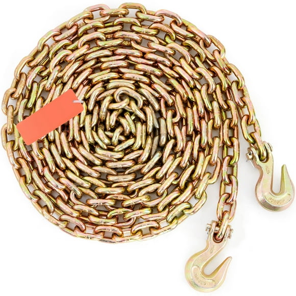 KFFKFF Transport Binder Chain G80 Tow Chain with Hooks 7100lbs Load 3/8 x 20