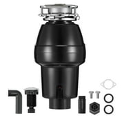 KFFKFF Garbage Disposal, 1/2 HP 3450RPM Constant Operation Food Refuse Device, 3-Bolt Attachment Food Scraps Pulverizing System with Noise Diminishing, Electric Cable & Splash Protector