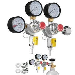 KFFKFF Triple Gauge CO2 Regulator, Adjustable Pressure System with 0-60PSI, Durable CO2 Gas Regulator for Draft Beer and Homebrewing, Includes Check Valve, Compatible with CGA320