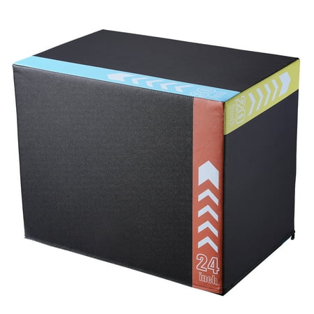 KFFKFF Triple Height Plyometric Jump Box, 30/24/20 Inch Foam-Based Plyo Box, Platform & Jumping Agility Box, Non-Slip Fitness Exercise Step Up Box for Home Gym Training
