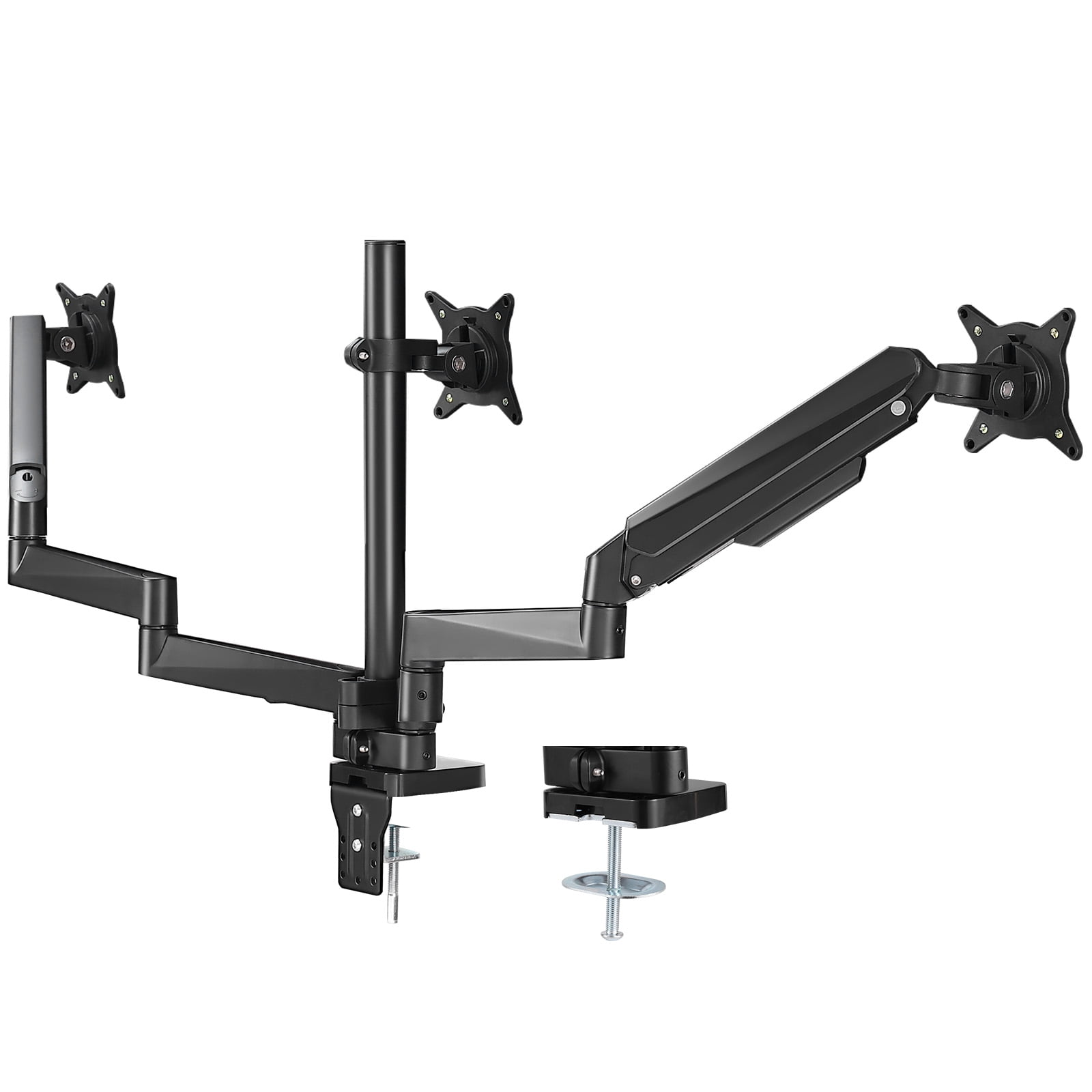 KFFKFF Triple Monitor Arm Mount Desk Stand for 13"-27" Screens up to 20 lbs Each Gas Spring Desk Arms