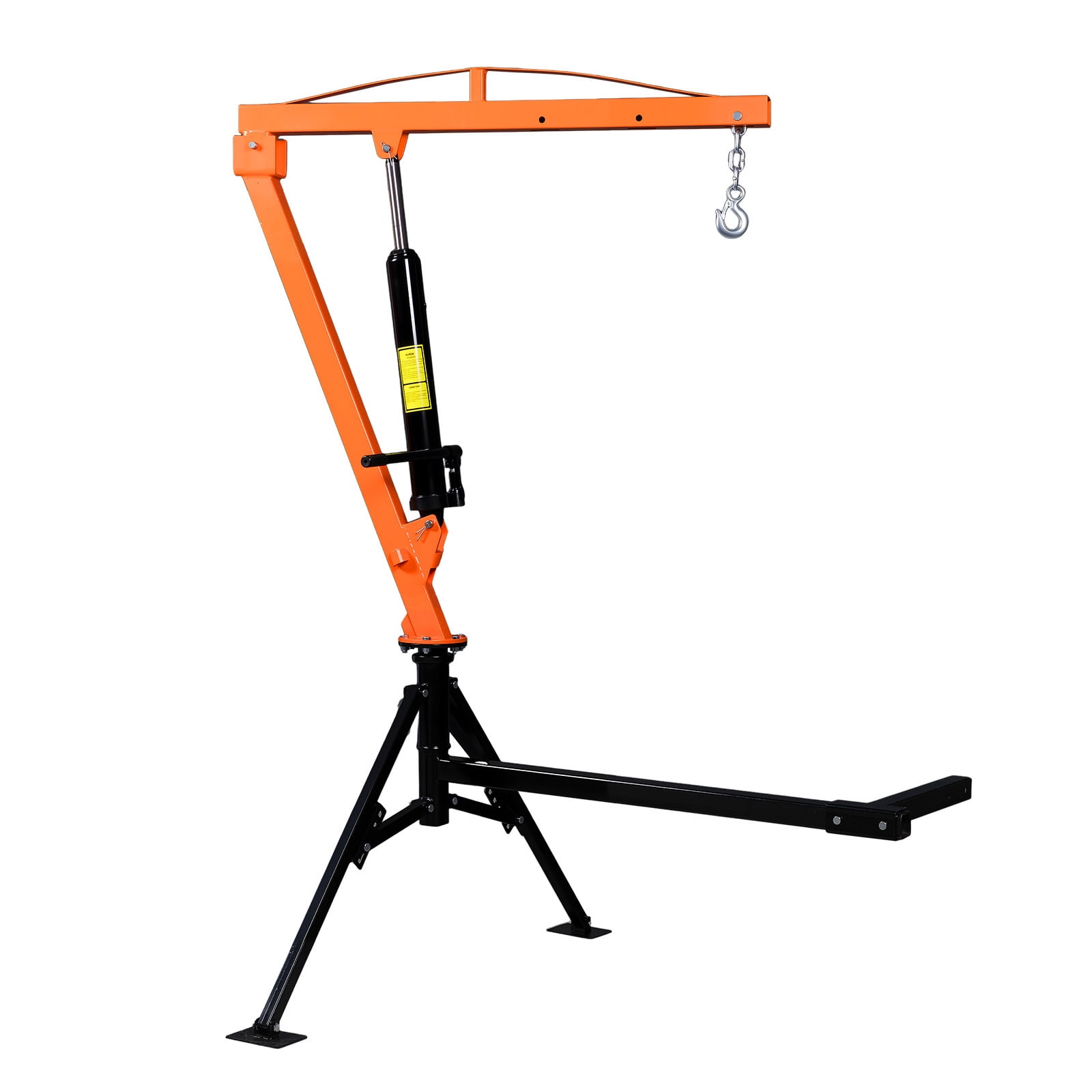 KFFKFF Truck Crane, 1000 lbs Capacity, Trailer Hitch Mounted with Manual Hydraulic System, 360° Rotating Telescopic Boom, Foldable Design for Lifting Machinery and Lumber
