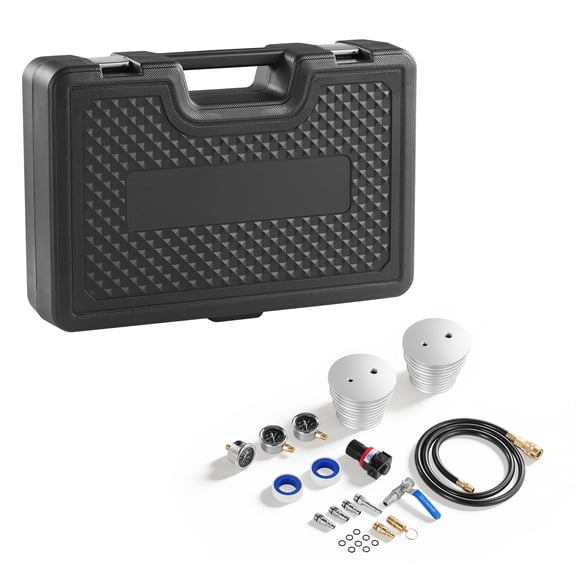 KFFKFF Turbo Boost Leak Tester Kit, Compatible with 3"/3.5"/4" Pipes, Includes 0-150 PSI Valve Gauge & 0-60 PSI Adapter Gauge, Turbo System Leakage Testing Set with 4 Sets of Air Fittings