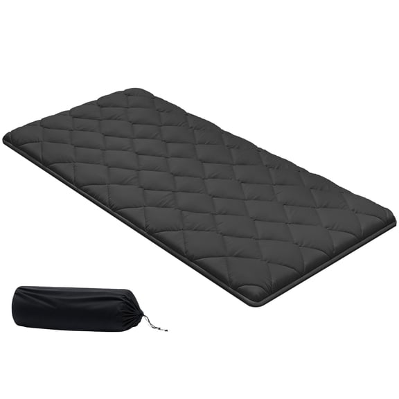 KFFKFF Twin Size Foldable Japanese Tatami Mattress, Futon Mattress with Storage Bag & Fastener, 9-Layer Floor Mat for Sleeping, Dormitory, Meditation, Yoga, 80 x 39 x 3.5 in, Black