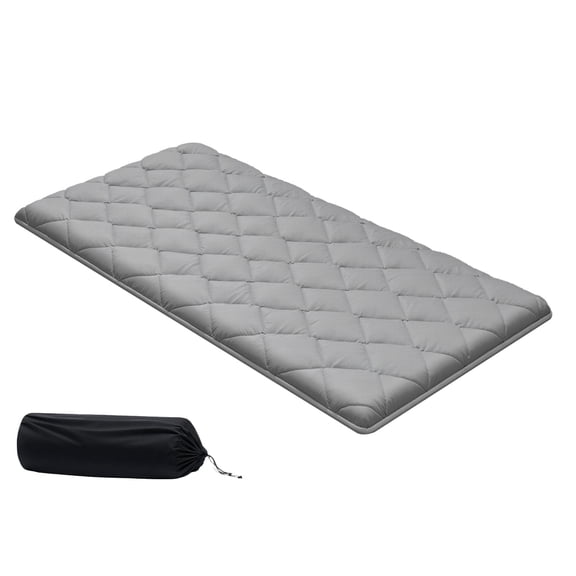 KFFKFF Twin Size Foldable Japanese Tatami Mattress, Futon Mattress with Storage Bag & Fastener, 9-Layer Floor Mat for Sleeping, Dormitory, Meditation, Yoga, 80 x 39 x 3.5 in, Gray