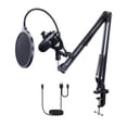 thumbnail image 1 of KFFKFF USB Mic, 192kHz/24-bit, Pro Condenser Mic Set, Includes Boom Arm, Pop Filter, Shock Mount, Mute Button, Headphone Jack, Ideal for Podcasts, Gaming, Singing, Streaming, 1 of 9