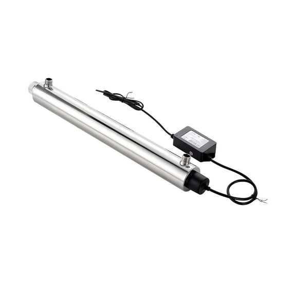 KFFKFF UV Water Sanitizer, 25W 6GPM, 110V Multifunctional Ultraviolet Water Sanitizer Filter in Stainless Steel Enclosure, Comprehensive Home UV Water Filter with Quartz Sleeve Suitable for Shower