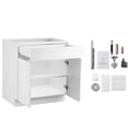 thumbnail image 1 of KFFKFF Unassembled Drawer Base Cabinet in White Shaker Style, Dimensions 36" W x 24" D x 34.5" H, Comes with Soft-Close Doors and Adjustable Shelf, Ideal for Home Office, 36-Inch Model with Drawer, 1 of 9