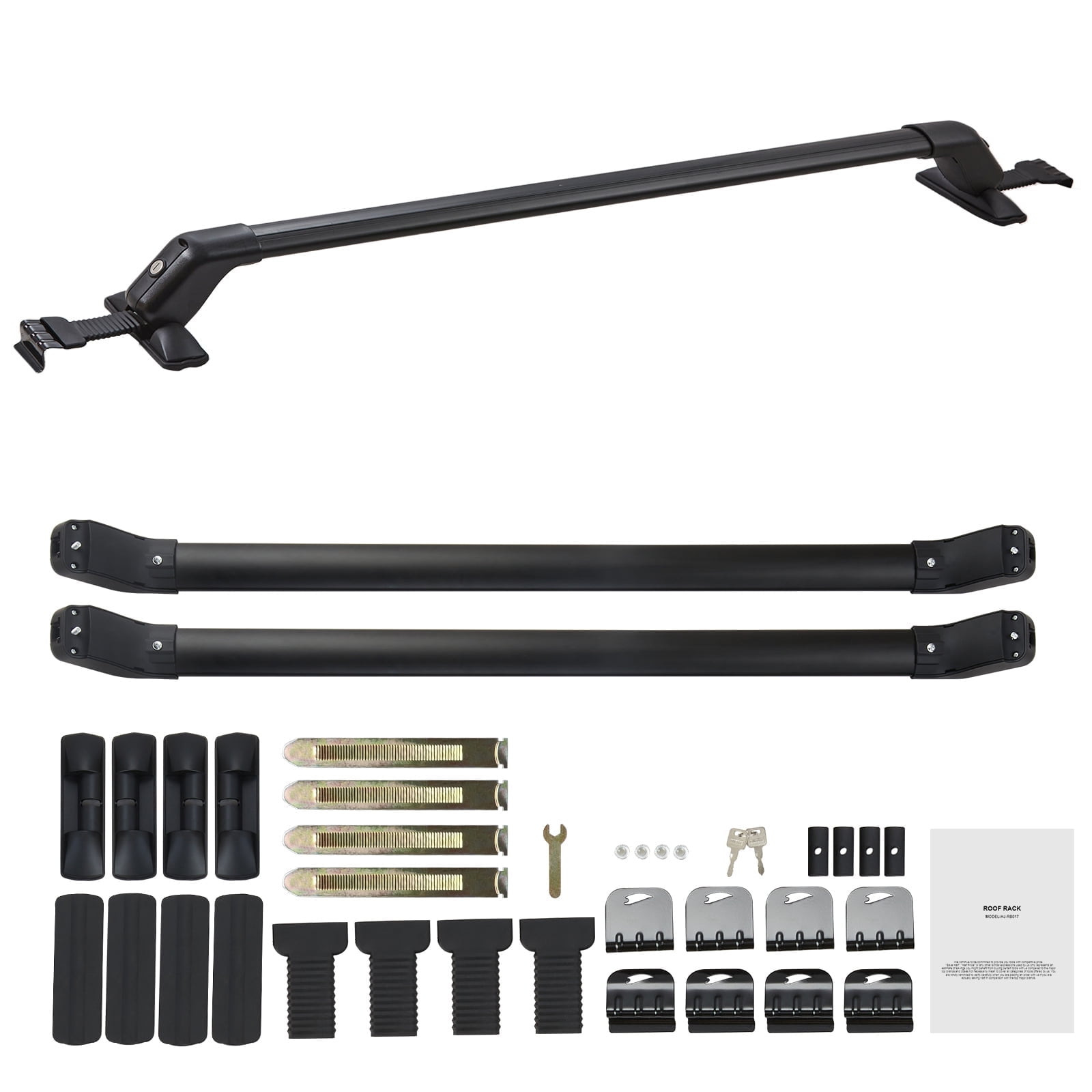 KFFKFF Roof Rack Cross Bars, 41.3" Aluminum Roof Rack Crossbars, Fit Roof without Side Rail, 155 lbs Load Capacity, Adjustable Bare Roof Crossbars with Locks, for SUVs, Sedans, and Vans
