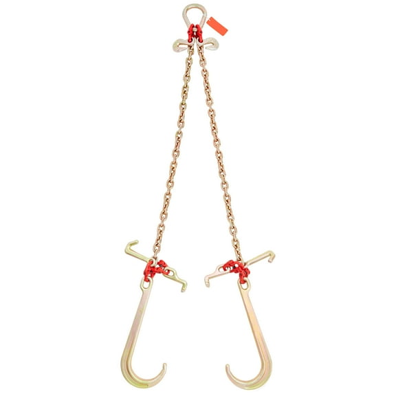 KFFKFF V Chain Reins G80 Drag Chain with RTJ Hook 9620 lb Load 5/16" x 3"