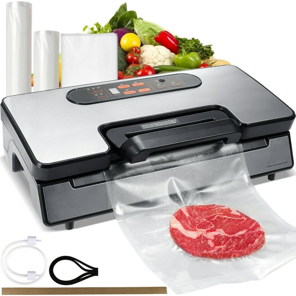 KFFKFF Vacuum Sealer Machine Food Preservation Storage Saver 90Kpa w/ Seal Bag