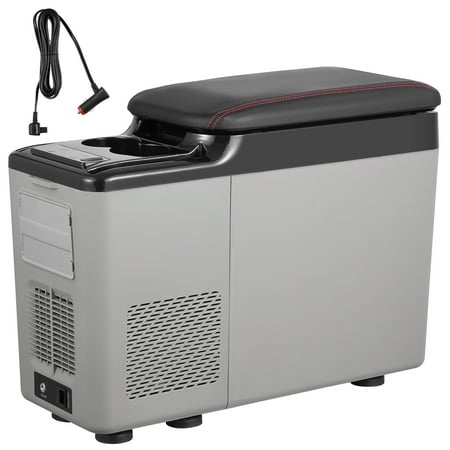 KFFKFF Vehicle Cooler, 12V Auto Console Fridge, 15L Compact Freezer with Single Zone, Temperature Range -4??? to 68???, Runs on 12/24V DC & 100-240V AC, Ideal for Travel & Camping