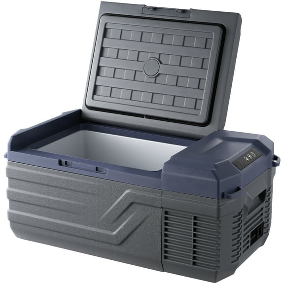 KFFKFF Vehicle Cooler, 12V Portable Fridge, 15L Capacity, Single Zone Freezing -4℉ to 68℉, Compatible with 12/24V DC & 100-240V AC, Ideal for Camping, RV, and Outdoor Use