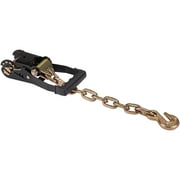 KFFKFF Vehicle Securing Straps with Chain Attachments, Loop Design 2"×120" Wheel Harnesses, 5865 LBS Operational Load, 11023 LBS Maximum Tensile Force, Equipped with Robust Ratchets, Set of 4