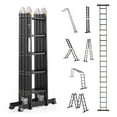 thumbnail image 1 of KFFKFF Versatile Collapsible Ladder, 7-Function Tall Expanding Step Ladder, A-Shape 5-Step Extendable Ladder, 19ft Maximum Height Robust Adjustable Ladder, 330 lbs Load-Bearing for Domestic Outdoor, 1 of 9