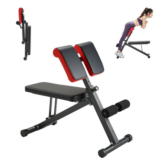 KFFKFF Versatile Weight Bench for Comprehensive Body Exercise, Roman Chair Hyperextension Bench, 330 lbs Customizable & Collapsible Gear for Back Arm Core Ab Training, Sit Up Fitness Device