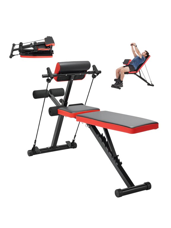 Versatile Weight Bench for Comprehensive Body Exercise, Roman Chair Hyperextension Bench, 770 lbs Modifiable & Collapsible Gear for Back Arm Core Ab Training,Sit Up Fitness Device for Home Gym