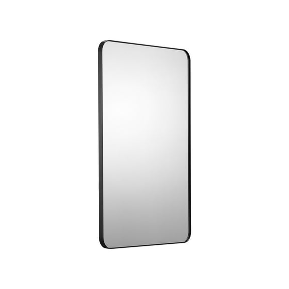 KFFKFF Wall Attachable Cosmetic Mirror, 0.15" in Thickness, 24" x 36" Mirror with Aluminum Alloy Border & Shatter-Resistant Film, Resilient to Scratches Mirror with Z-Style Mounting Bracket