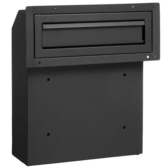 KFFKFF Wall-Attachable Key Safe, Sturdy Metal Mail Deposit Slot with 12'' Combo Lock, Secure Letter Catcher, Black