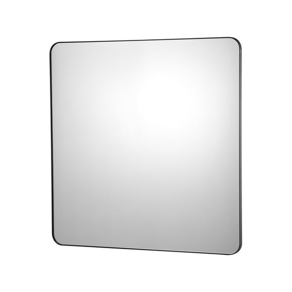KFFKFF Wall-Hanging Cosmetic Mirror, 0.15" in Thickness, 36" x 36" Mirror Encased in Aluminum Alloy Frame & Shatter-Resistant Film, Durable Mirror with Z-Style Bracket, Suitable for Bathroom/Bedroom