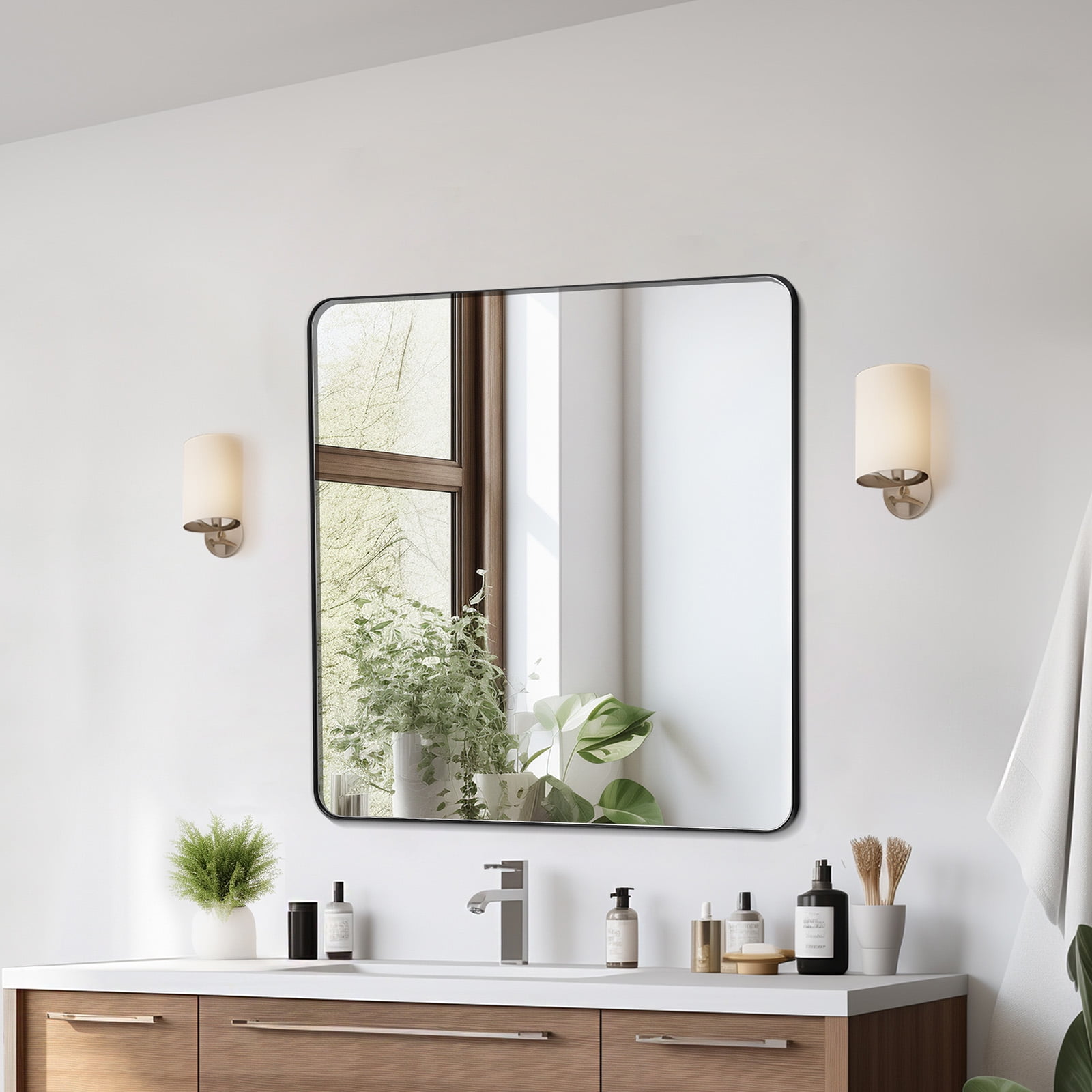 KFFKFF Bathroom Mirror 36" x 36" Wall Mirror, 0.15" in Thickness,Mirror ...