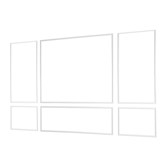 KFFKFF Wall Molding 3 Pack, Wainscoting Panels Kit, Lightweight Paintable Polystyrene, Simple Installation Accent Wall Trim for Interior Decoration in Living Room, Bedroom, White (31x63 + 31x24 in)