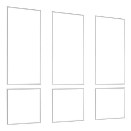 KFFKFF Wall Molding Wainscoting Panels Kit, 3 Pack, Lightweight Paintable Polystyrene Material, Waterproof Interior Wall Trim, White