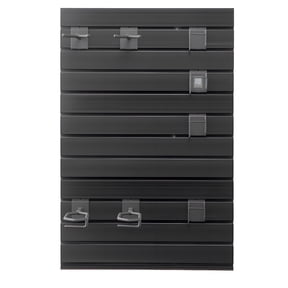 KFFKFF Wall-Mounted Gun Rack, Tactical Rifle and Handgun Storage Solution, Durable PVC Panels with Steel Racks, Holds 2 Rifles and 4 Pistols, Modular Firearm and Gear Organizer