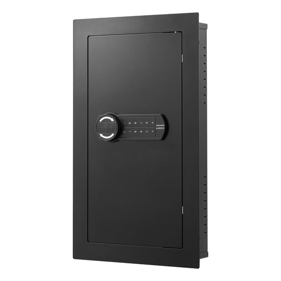 KFFKFF Wall-Mounted Safe, 3-Tier Hidden Security Box with Password & Key Access, Durable Q235 Cold-Rolled Steel Construction with LED Lighting, Includes 2 Adjustable Shelves & 5 Key Holders