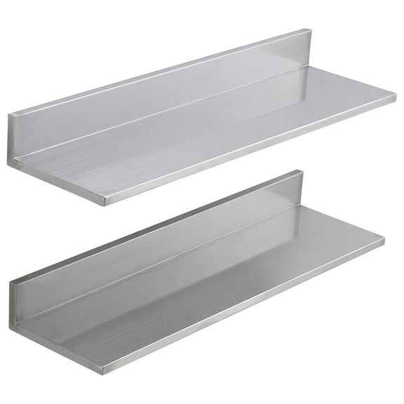 KFFKFF Wall Mounted Shelf 30" x 8.6" Stainless Steel Kitchen Restaurant Shelving