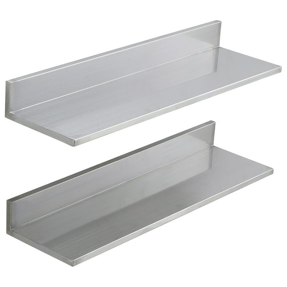 KFFKFF Wall Mounted Shelf 30" x 8.6" Stainless Steel Kitchen Restaurant Shelving