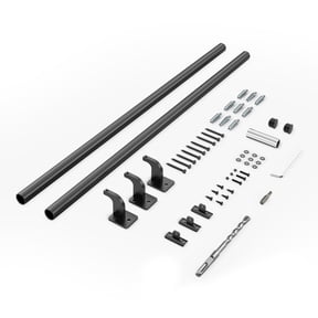KFFKFF Wall Mounted Stair Handrail, 5ft Pipe Staircase Handrail, Black Galvanized Aluminum, 1.26 inch Pipe Diameter, Indoor & Outdoor Staircase Railing, Industrial Hand Rail for Steps,Safety Baluster