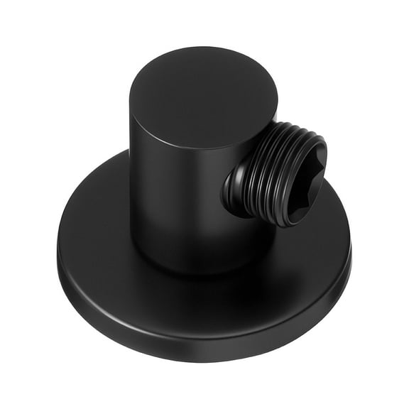 KFFKFF Wall-Mounted Water Supply Elbow, Durable Brass Construction with O-Ring Flange, 1/2" NPT Female Inlet, Round Design for Wall Connection, Matte Black Finish, 1/2" IPS
