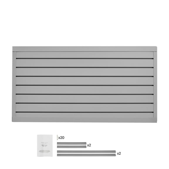 KFFKFF Wall Panel System, 2 x 4 ft, PVC Garage Wall Panel with Flexible Layout, Grey Wall Panel with Simple Installation, Adjustable Wall Panel with Interlocking Design & Customizable Cutting
