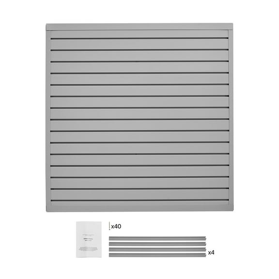 KFFKFF Wall Panel System, 4 x 4 ft, PVC Garage Wall Panel with Flexible Layout, Grey Wall Panel Simplified Installation Adjustable Wall Panel with Interlocking Design & Customizable Cutting
