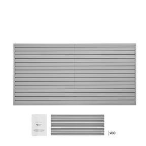 KFFKFF Wall Panel System, 8 x 4 ft, PVC Garage Wall Panels with Add-ons, Grey Wall Paneling with Simple Installation, Adjustable Wall System with Interlocking Design & Customizable Cutting