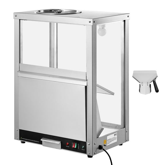 KFFKFF Warming Showcase for Nacho Chips, 84.5QT, Equipped with Bottom Heater and Upper Illumination, Comes with Deflection Board, Constructed from Stainless Steel