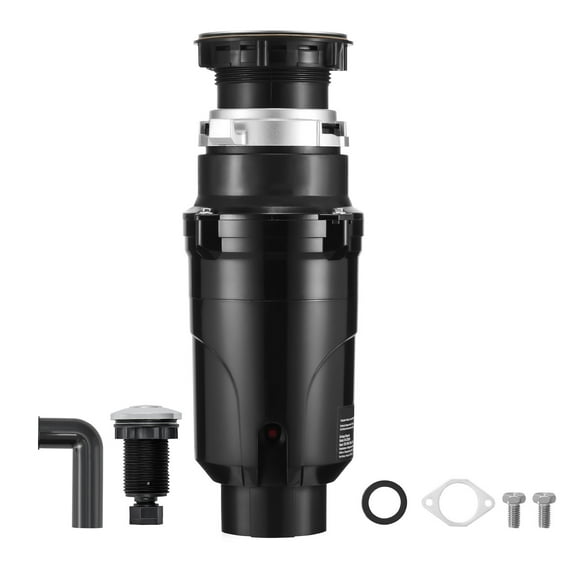 KFFKFF Garbage Disposal, 1/2HP 3450RPM Constant Food Scraps Processor, Simple Link Food Residue Grinding Mechanism with Electrical Cable & Spatter Shield for Kitchen Basins
