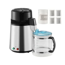 KFFKFF Water Distiller, 4L Capacity for Home Use, 750W Purification System, Stainless Steel Inside, Countertop Model for Pure Water Production, Silver