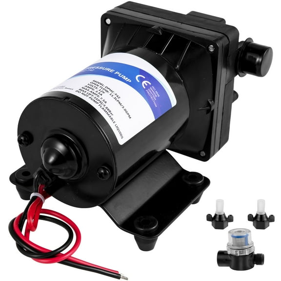 KFFKFF Water Pump, 12V Diaphragm Pump, 3 GPM with 55 PSI Pressure Switch, Self-Priming Sprayer Pump for RV, Marine, and Lawn