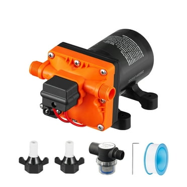 KFFKFF Water Pump, Diaphragm Type, 12V DC, Flow Rate 3.5 GPM, Pressure 55 PSI (Adjustable 40-80 PSI), 1/2" MNPT, Self-Priming for RVs, Boats, and Lawns, Includes Pressure Switch, FCC Approved